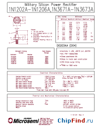 Datasheet 1N3671A manufacturer Microsemi